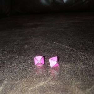 Rebecca Minkoff Pink Prism Pyramid Stud Earring